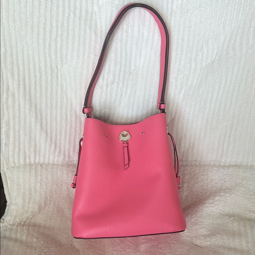 Kate Spade Bucket Marti Convertible Large Pebbled Leather Shoulder Bag